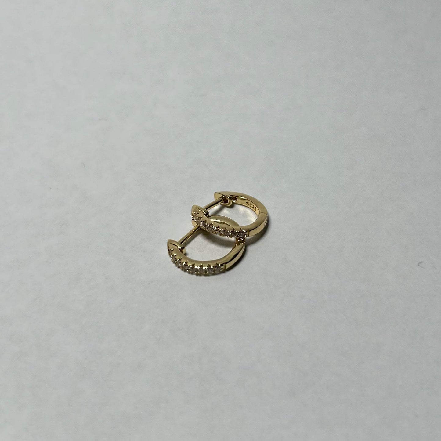 amez - gold vermeil cz huggies